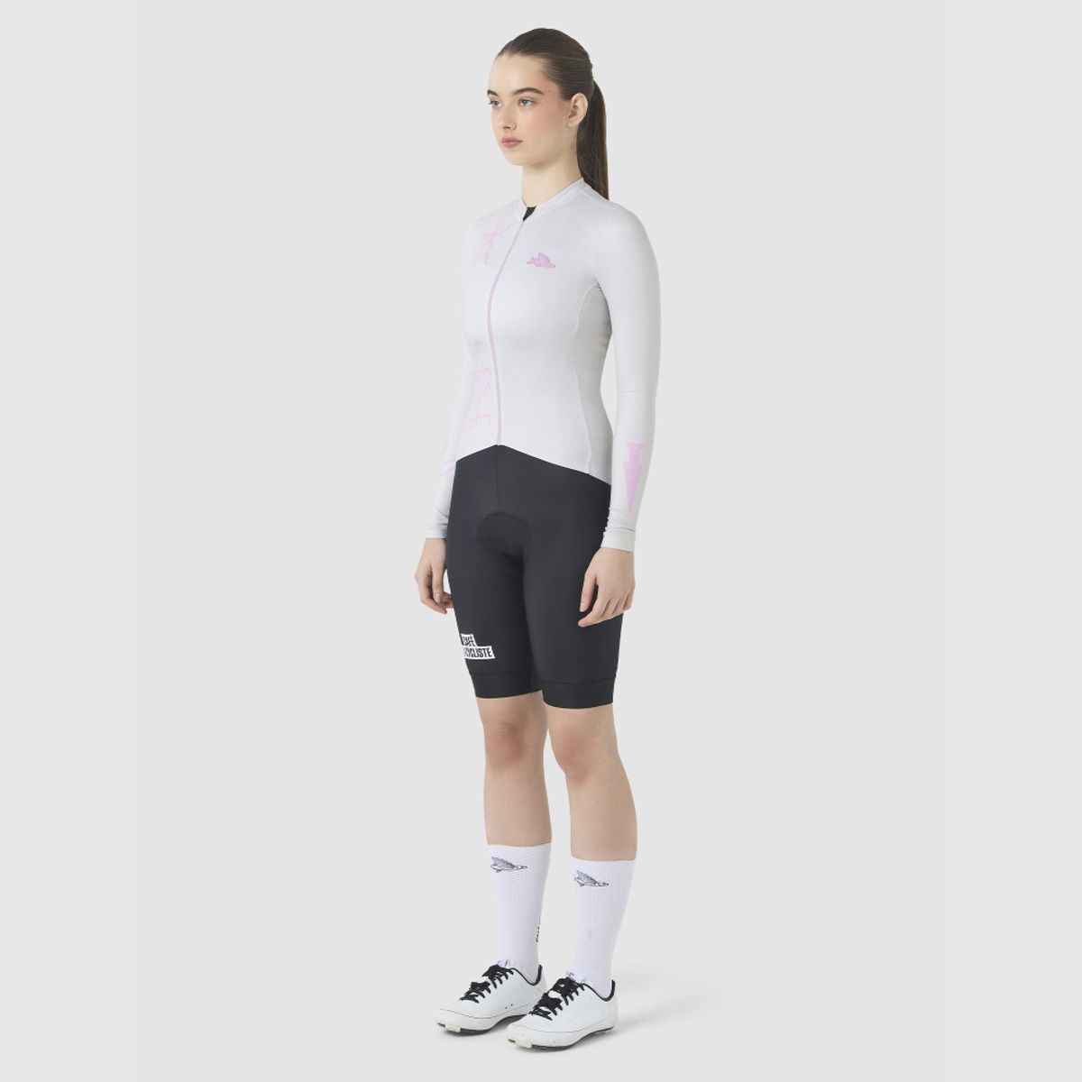 카페 드 사이클리스트(CAFE DU CYCLISTE) 콘스탄스 레이스 긴팔 져지 큐뮤러스 그레이 여성