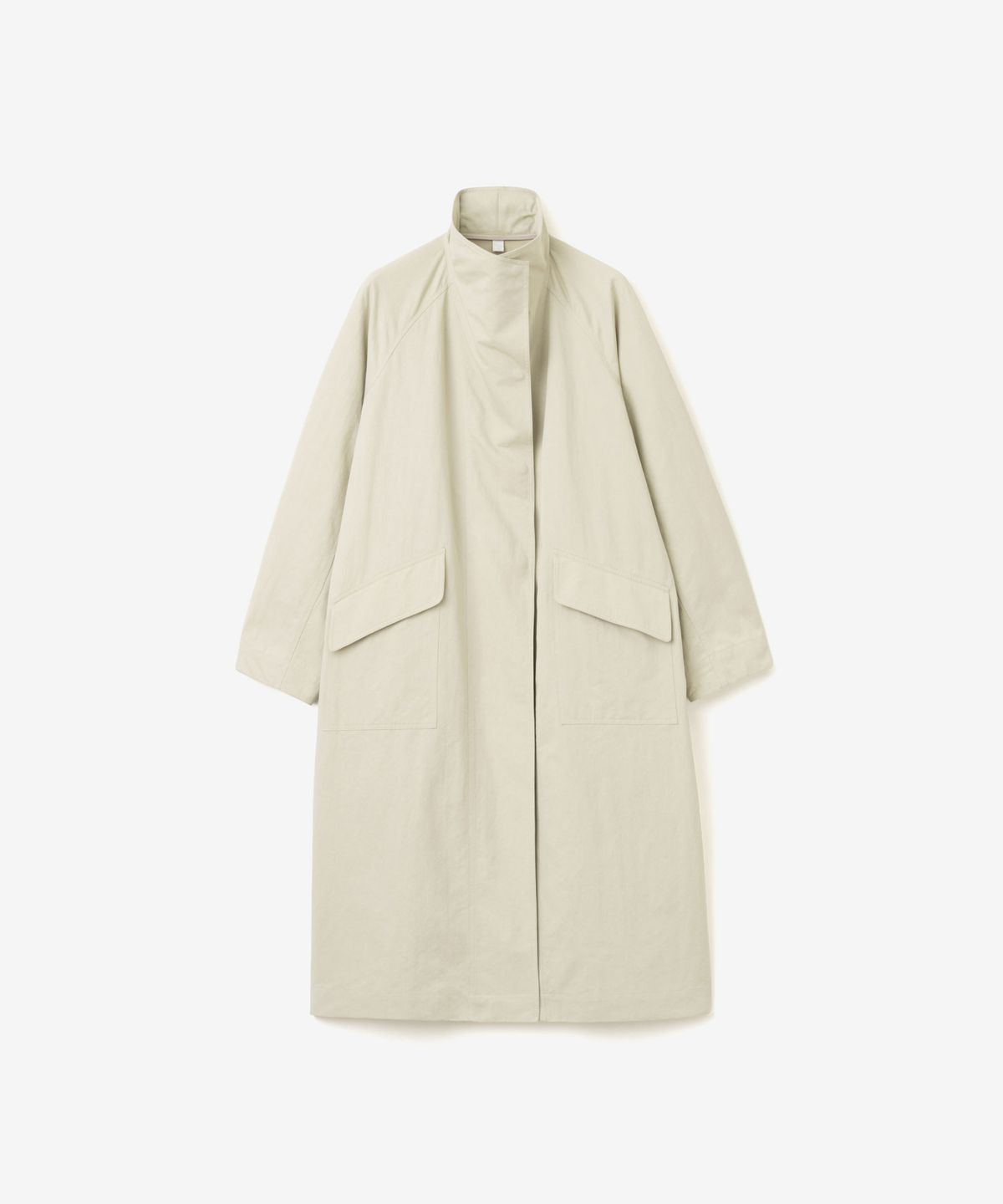 이어닝(YEARNING) ROUGH HIGH-NECK TRENCH COAT, DUSTY BEIGE