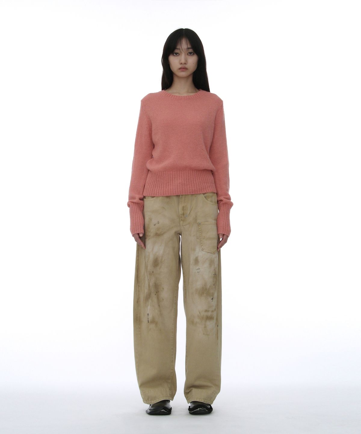 파르티멘토 우먼(PARTIMENTO WOMEN) 포켓 신치백 더티 워시드 진_베이지