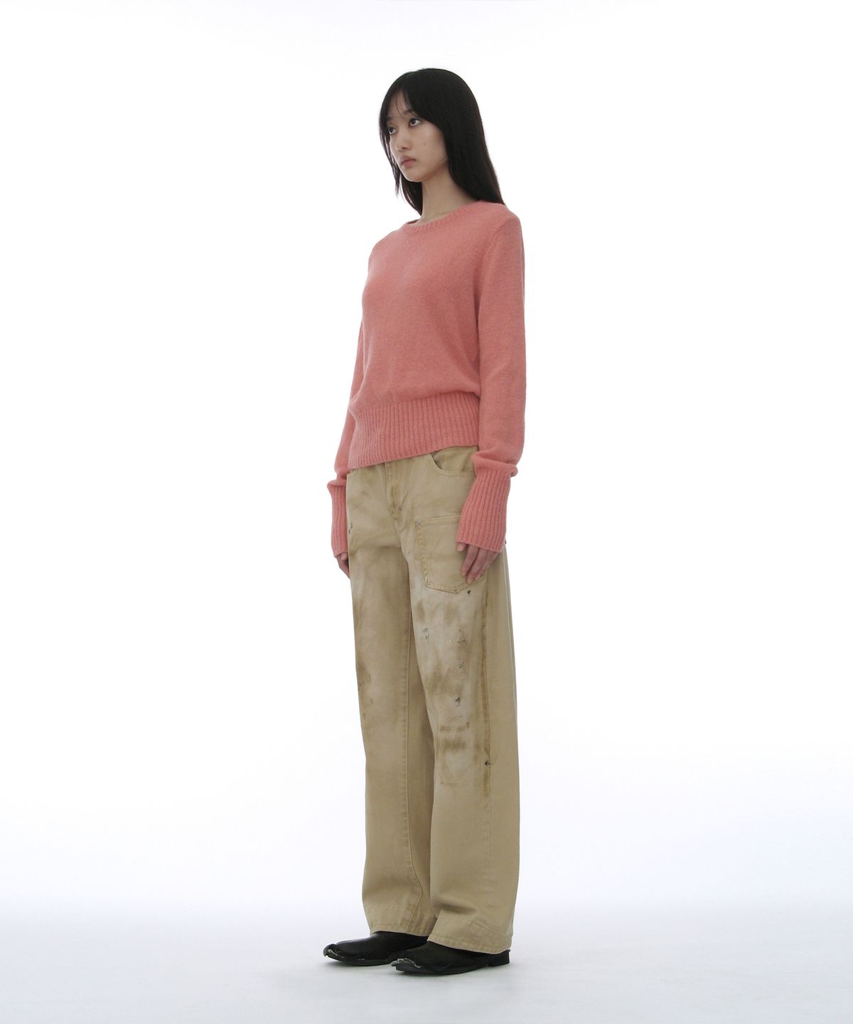 파르티멘토 우먼(PARTIMENTO WOMEN) 포켓 신치백 더티 워시드 진_베이지