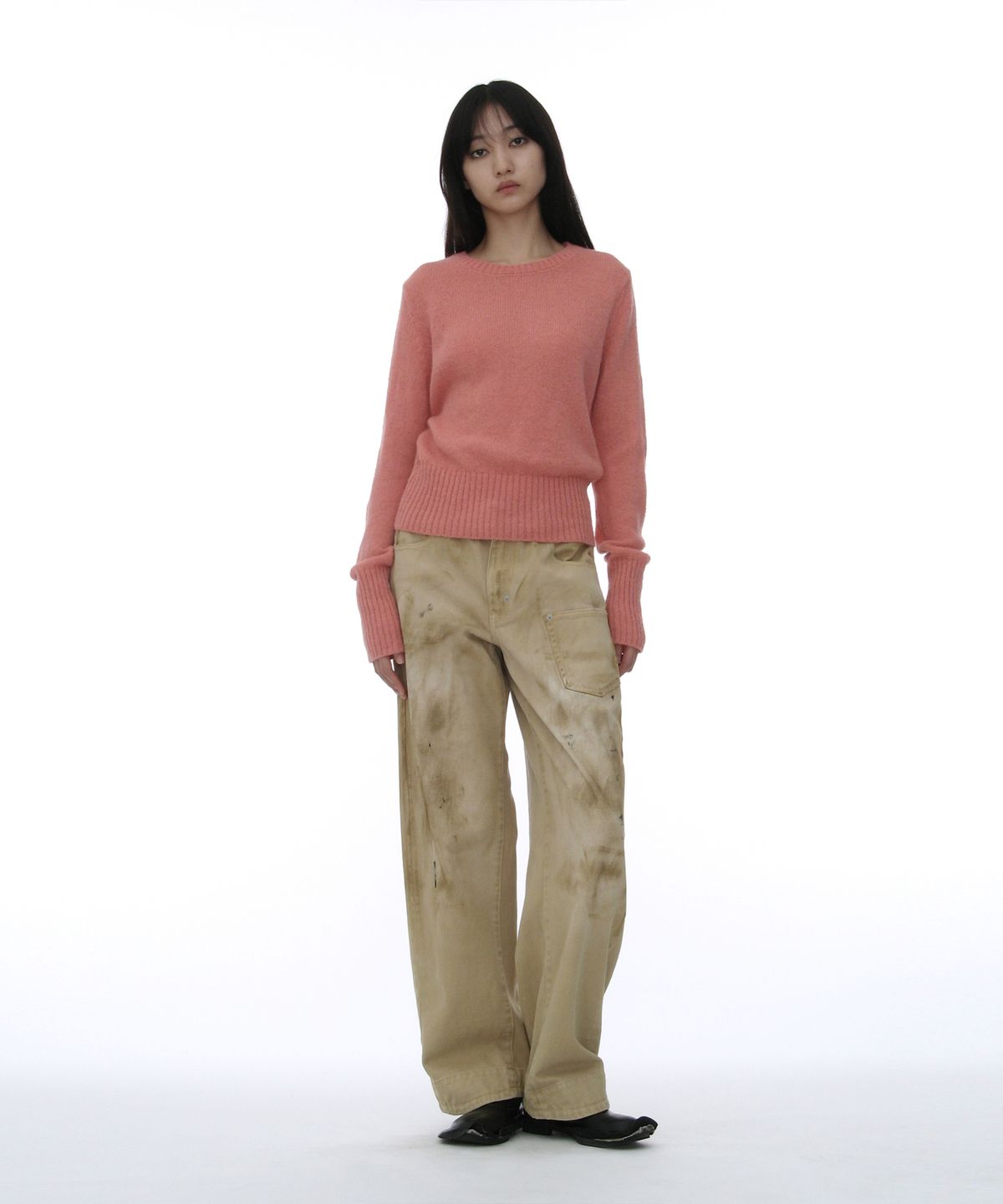 파르티멘토 우먼(PARTIMENTO WOMEN) 포켓 신치백 더티 워시드 진_베이지