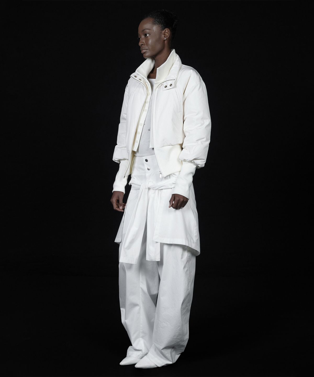 나체(NACHE) TIED SHIRT PANTS WHITE