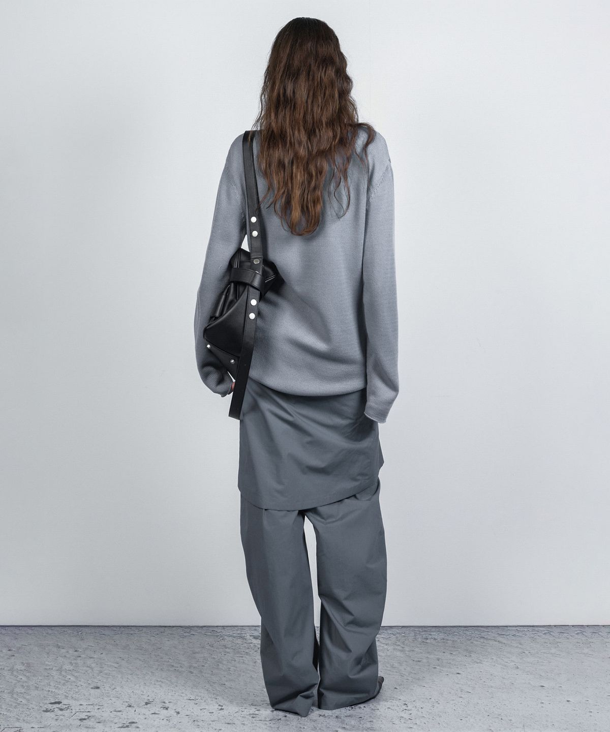 나체(NACHE) TIED SHIRT PANTS DUSTY BLUE