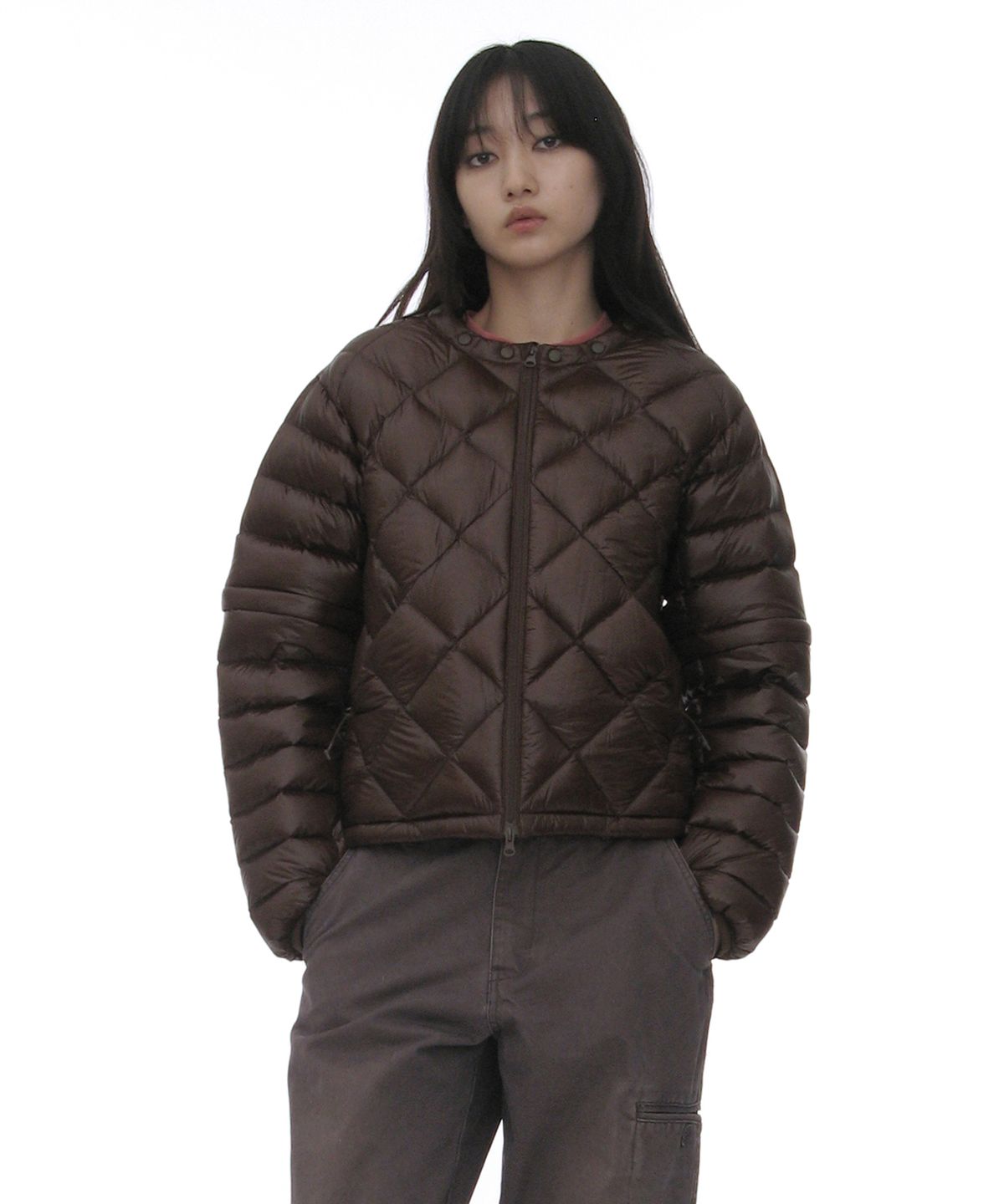 파르티멘토 우먼(PARTIMENTO WOMEN) 멀티웨이 트랜스폼 라이트웨이트 푸퍼 자켓_카키 브라운