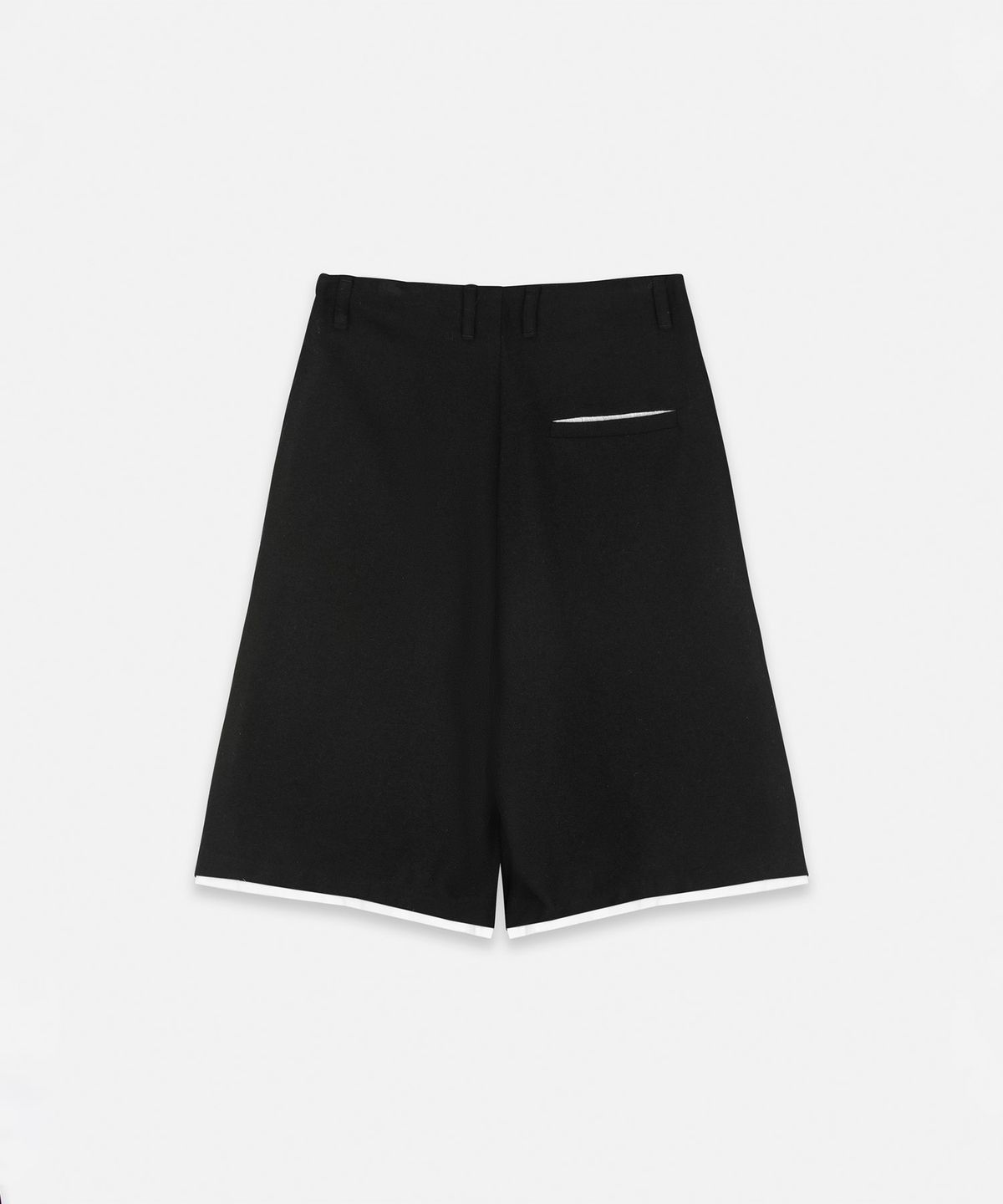 나체(NACHE) LAYERED WOOL WIDE SHORTS BLACK