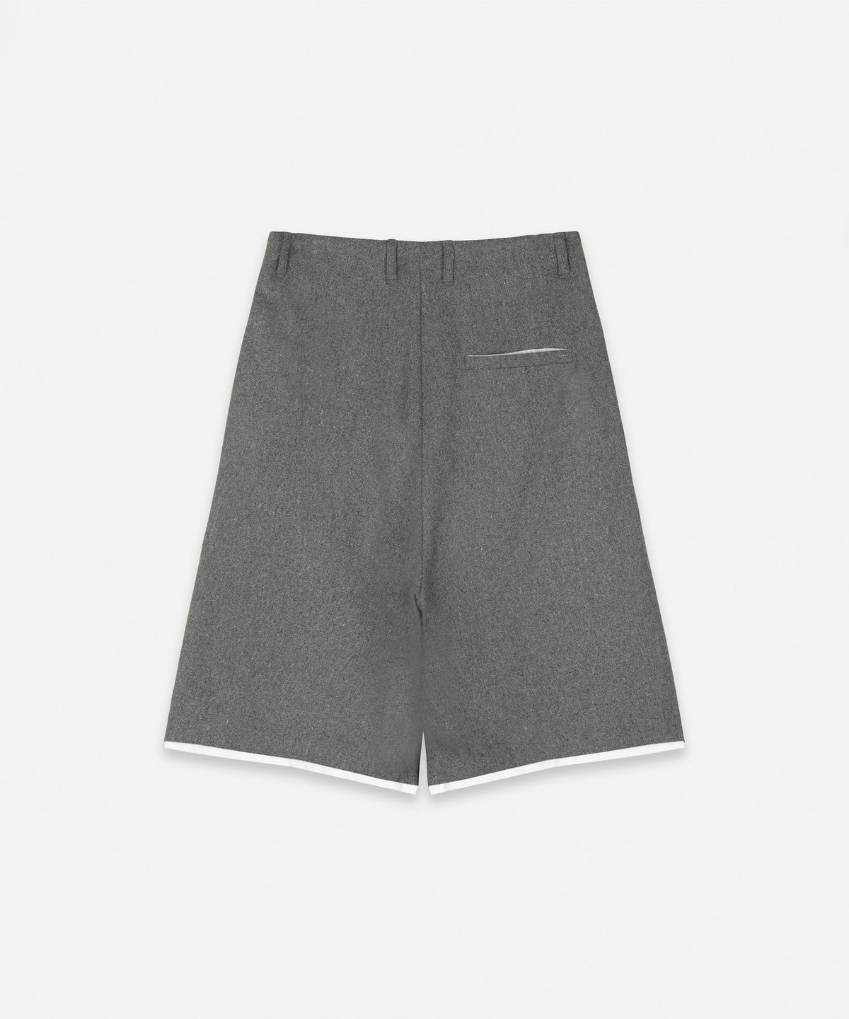 나체(NACHE) LAYERED WOOL WIDE SHORTS GRAY
