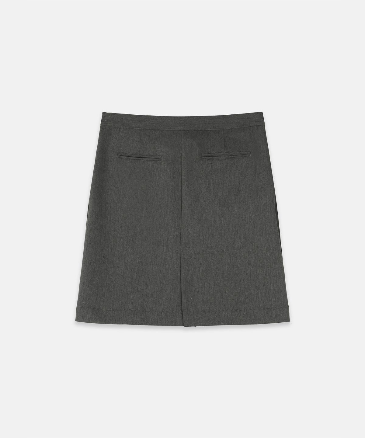 나체(NACHE) LAYERED BUTTON MIDI SKIRT MELANGE CHARCOAL