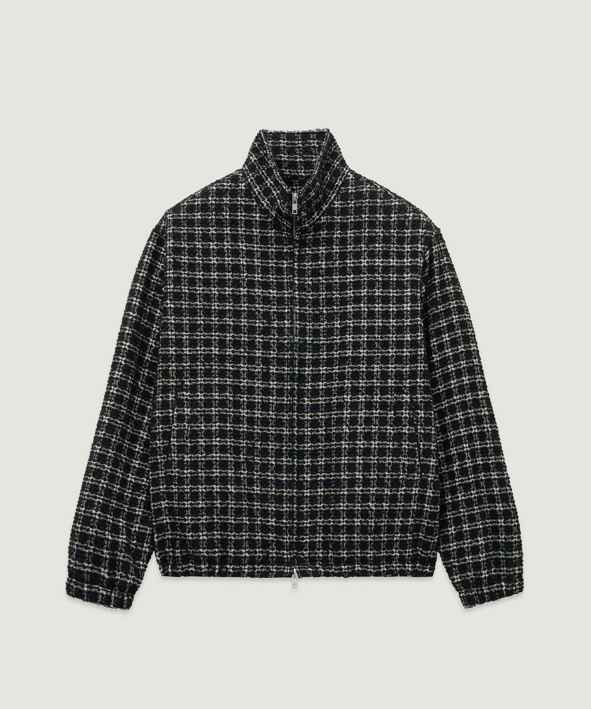 엘무드 우먼(LMOOD WOMEN) SCANDIC Jacquard Tweed High-Neck Jacket Black