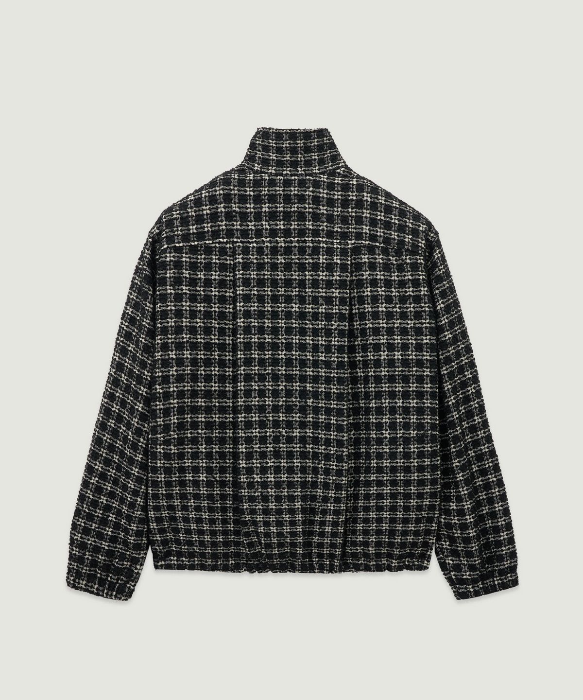 엘무드 우먼(LMOOD WOMEN) SCANDIC Jacquard Tweed High-Neck Jacket Black