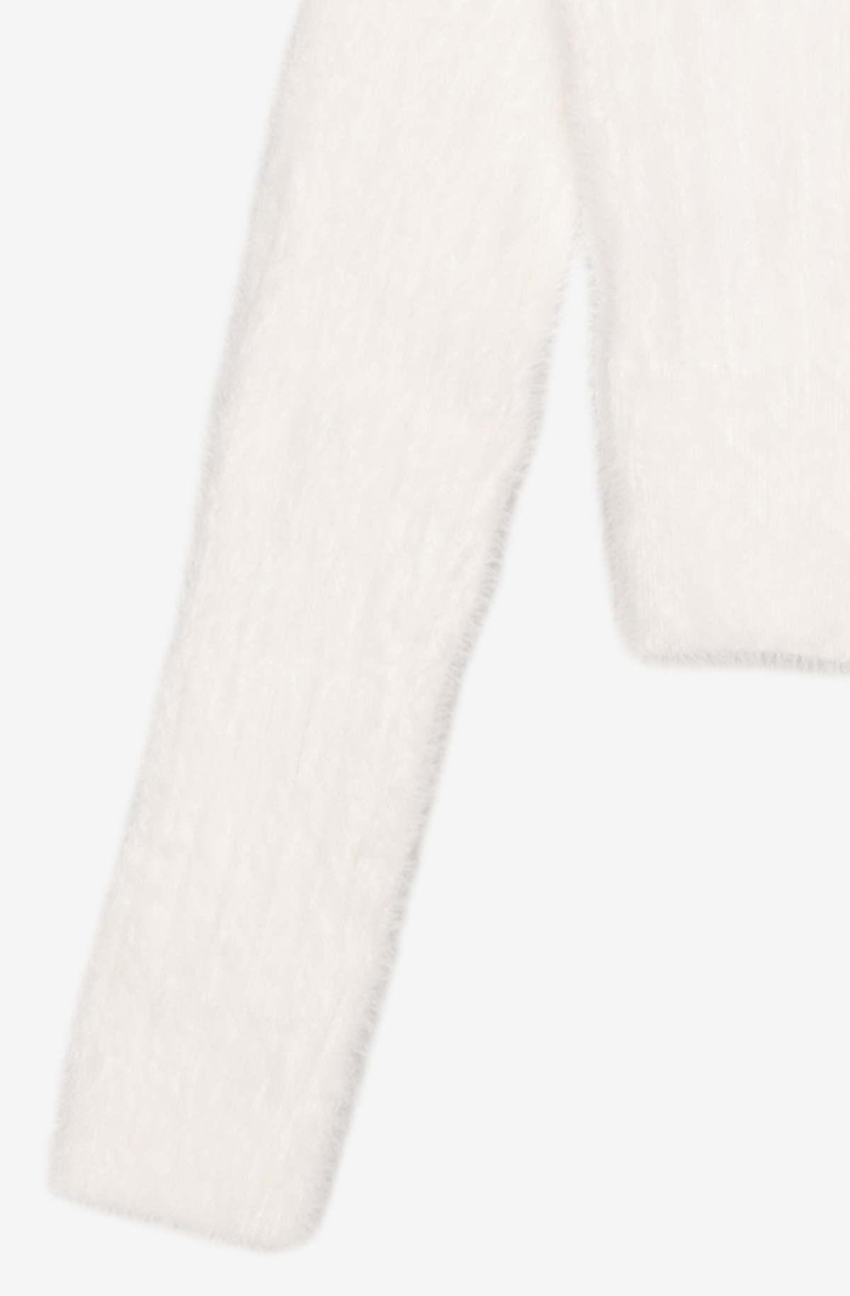 에트몽(ETMON) Fluffy Scarf Knit Cardigan, Ivory FREE
