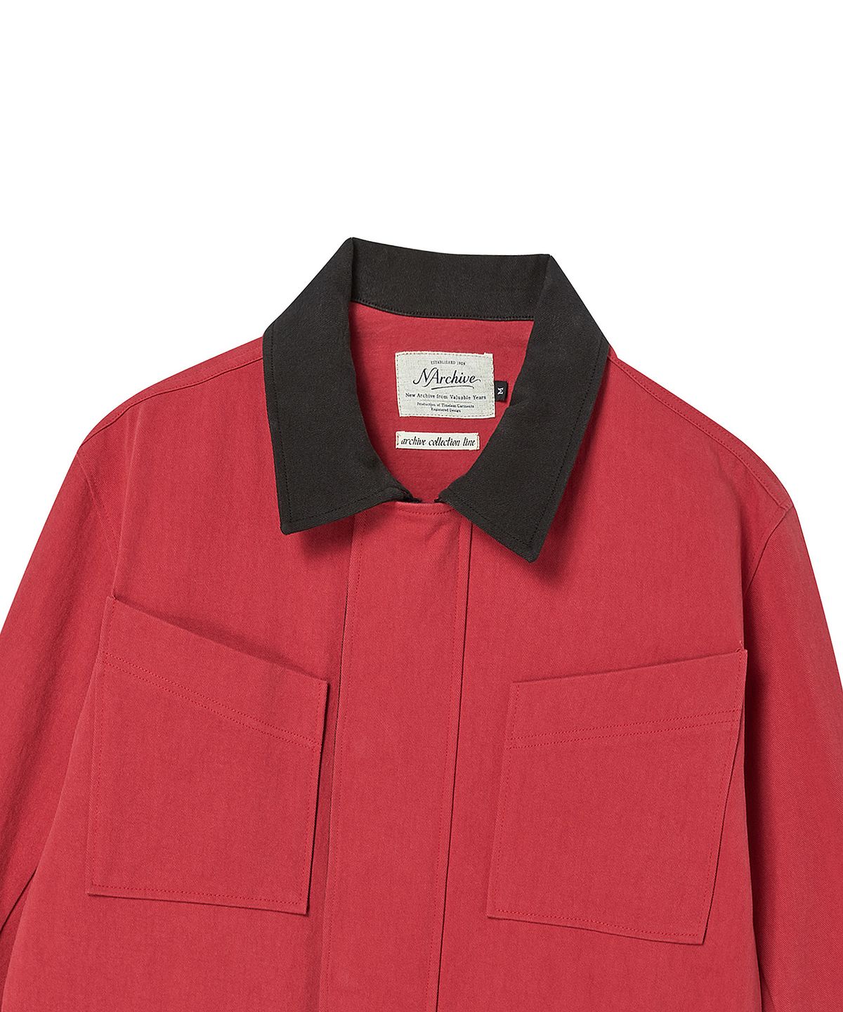 비욘드클로젯(BEYOND CLOSET) [COLLECTION LINE] 콘트라스트 워시드 필드 자켓 레드