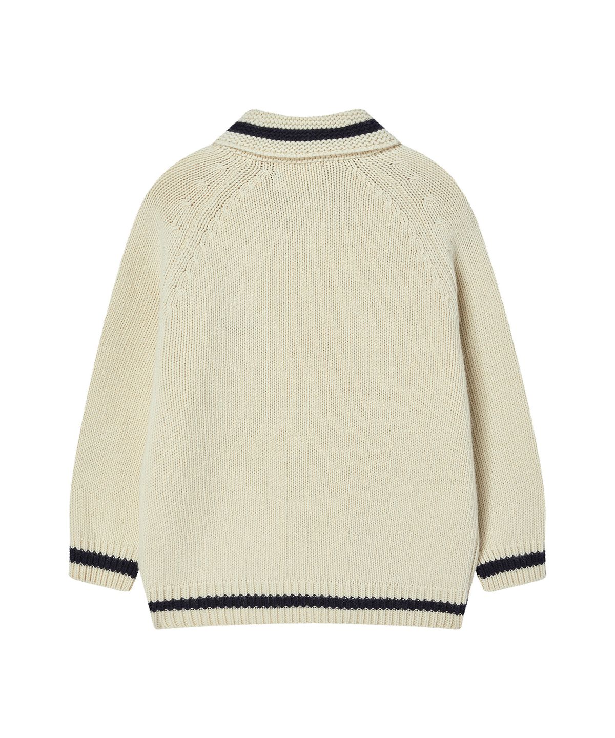 비욘드클로젯(BEYOND CLOSET) [COLLECTION LINE] 울 블렌드 마린 집업 니트 아이보리