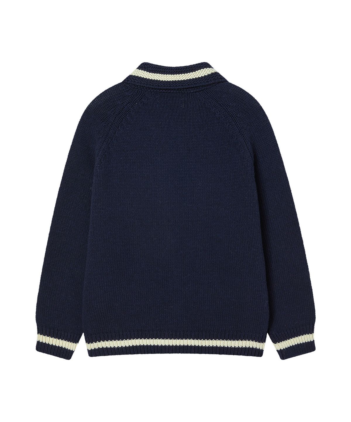 비욘드클로젯(BEYOND CLOSET) [COLLECTION LINE] 울 블렌드 마린 집업 니트 네이비