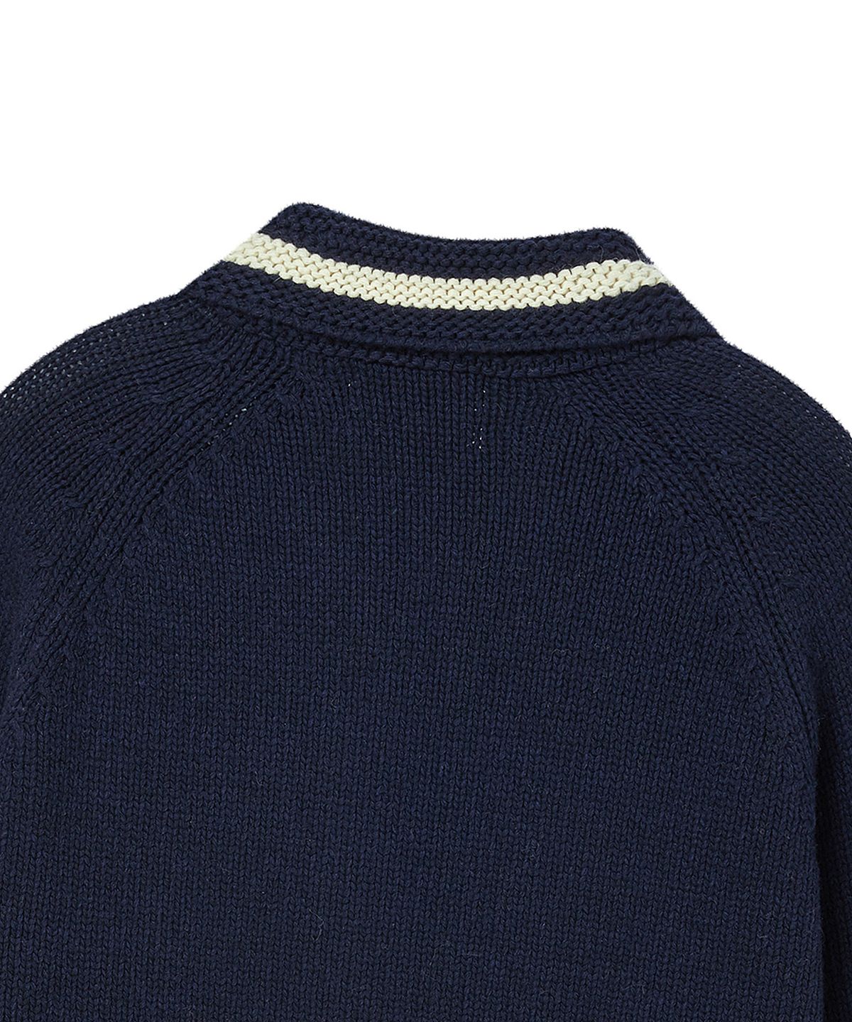 비욘드클로젯(BEYOND CLOSET) [COLLECTION LINE] 울 블렌드 마린 집업 니트 네이비