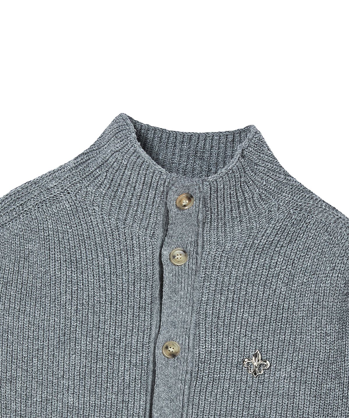 비욘드클로젯(BEYOND CLOSET) [COLLECTION LINE] 스카우트 펜던트 하이넥 니트 베스트 그레이