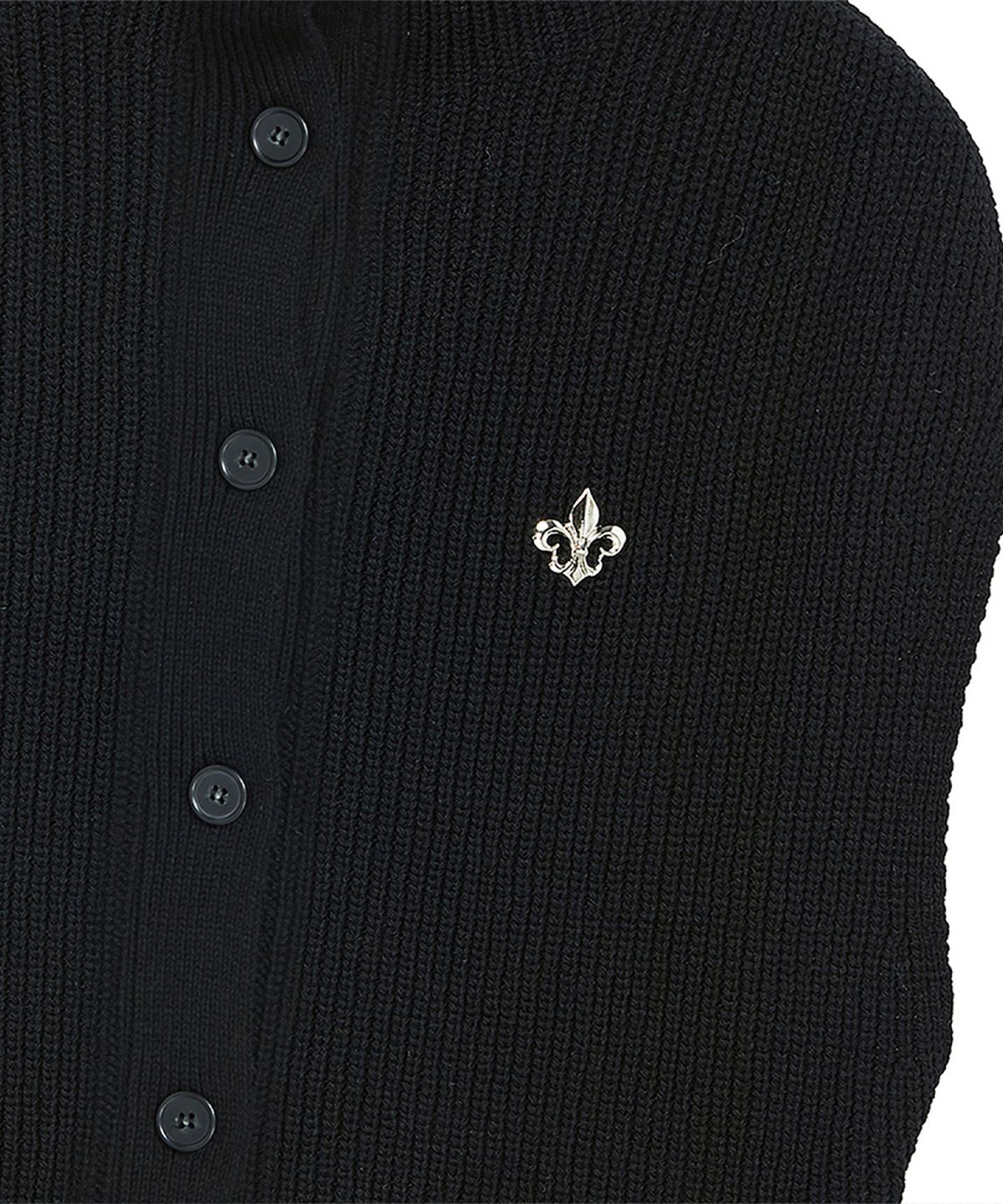 비욘드클로젯(BEYOND CLOSET) [COLLECTION LINE] 스카우트 펜던트 하이넥 니트 베스트 블랙