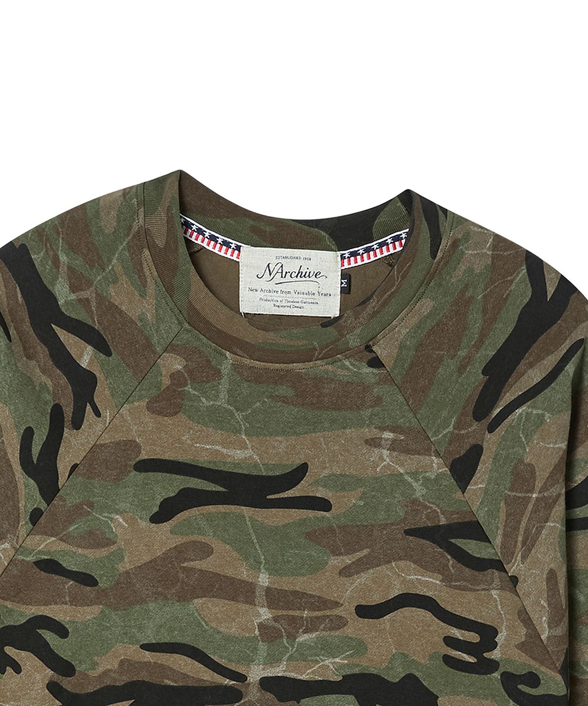 비욘드클로젯(BEYOND CLOSET) [COLLECTION LINE] 헤비 워시드 밀리터리 롱 슬리브 티 카모