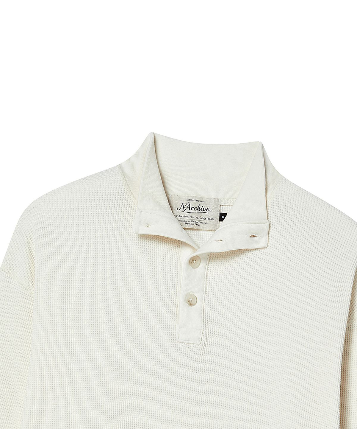 비욘드클로젯(BEYOND CLOSET) [COLLECTION LINE] 피그먼트 워시드 하프넥 티 아이보리