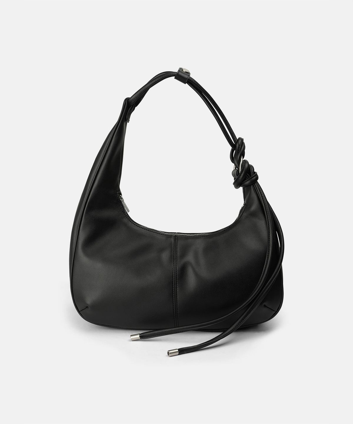 나체(NACHE) LEATHER TIE HOBO BAG BLACK
