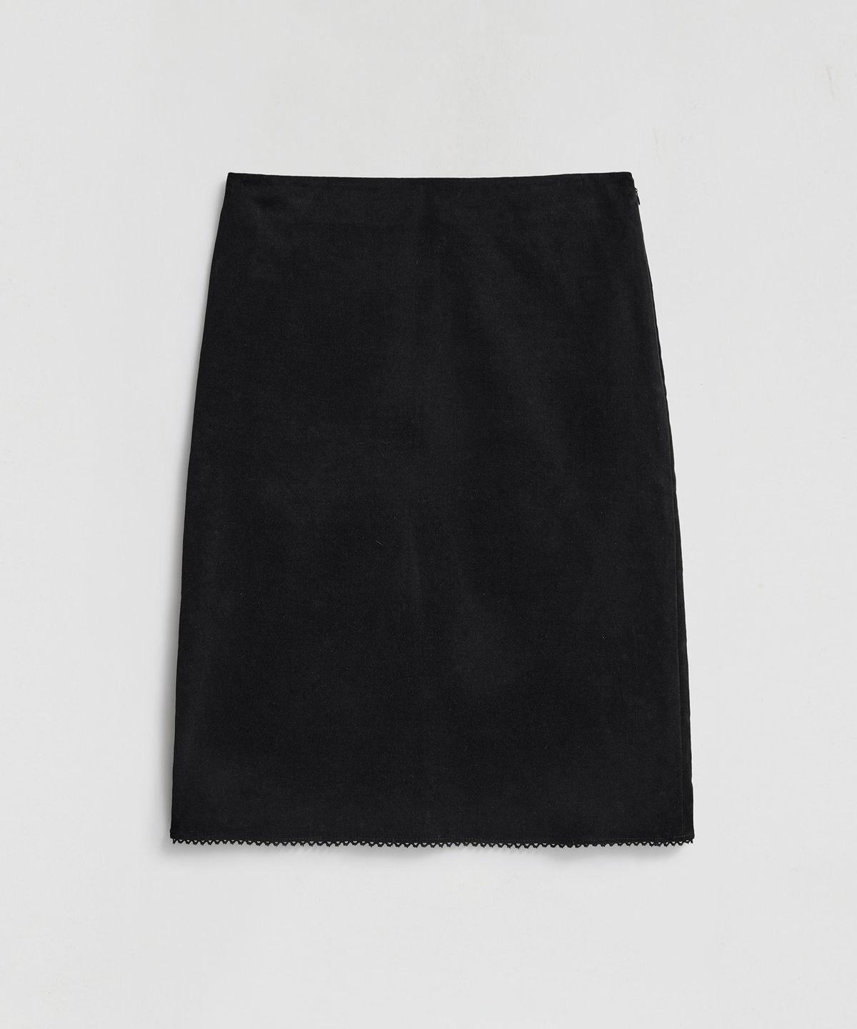 엘무드 우먼(LMOOD WOMEN) KATIE Velveteen Cotton Midi Skirt Black