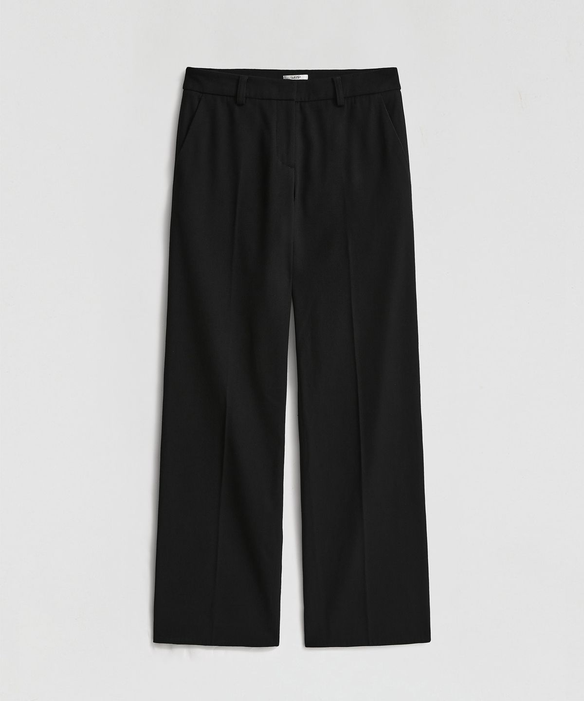 엘무드 우먼(LMOOD WOMEN) ESSENTIAL Wool-Blend Straight Slacks Black