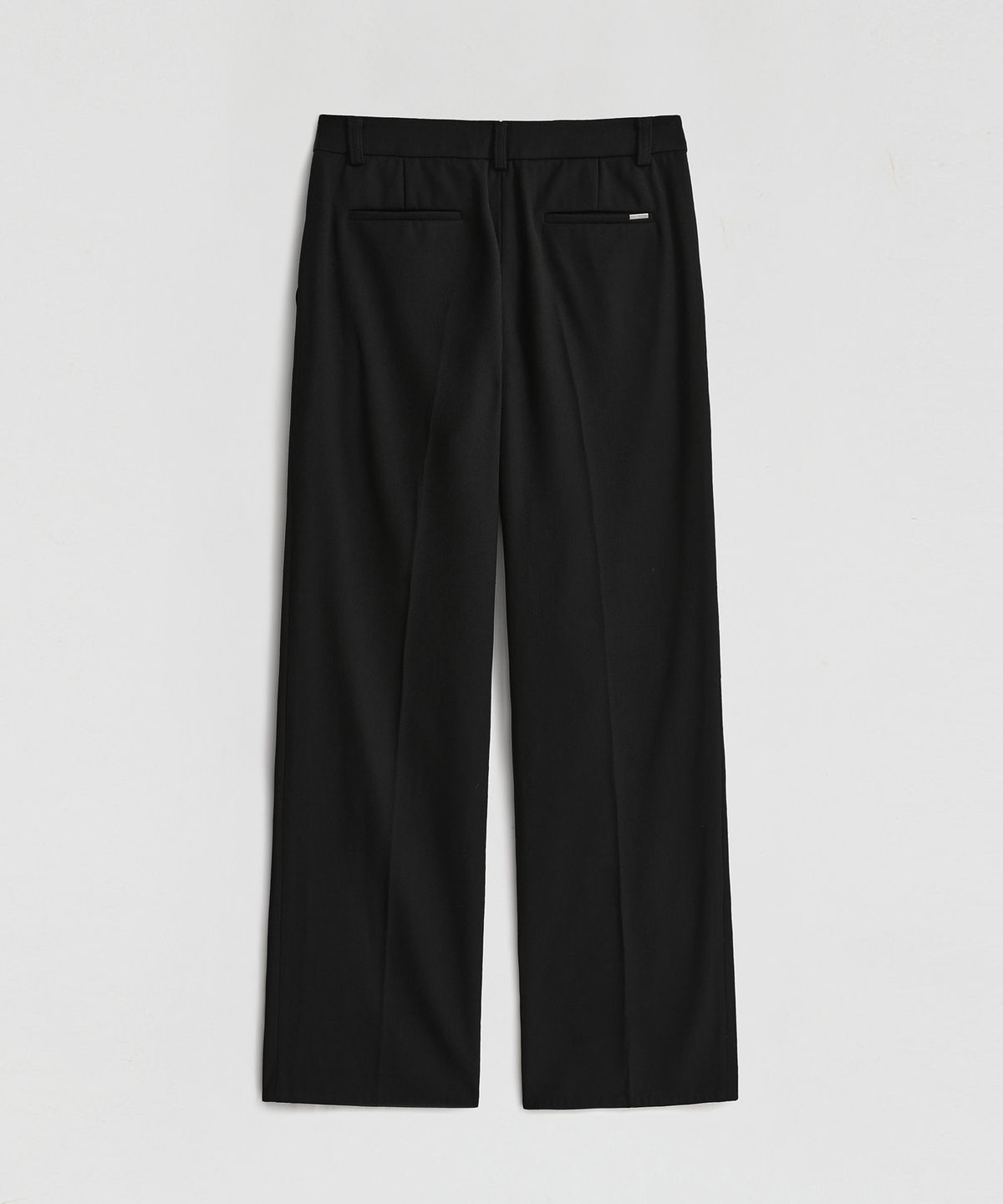 엘무드 우먼(LMOOD WOMEN) ESSENTIAL Wool-Blend Straight Slacks Black