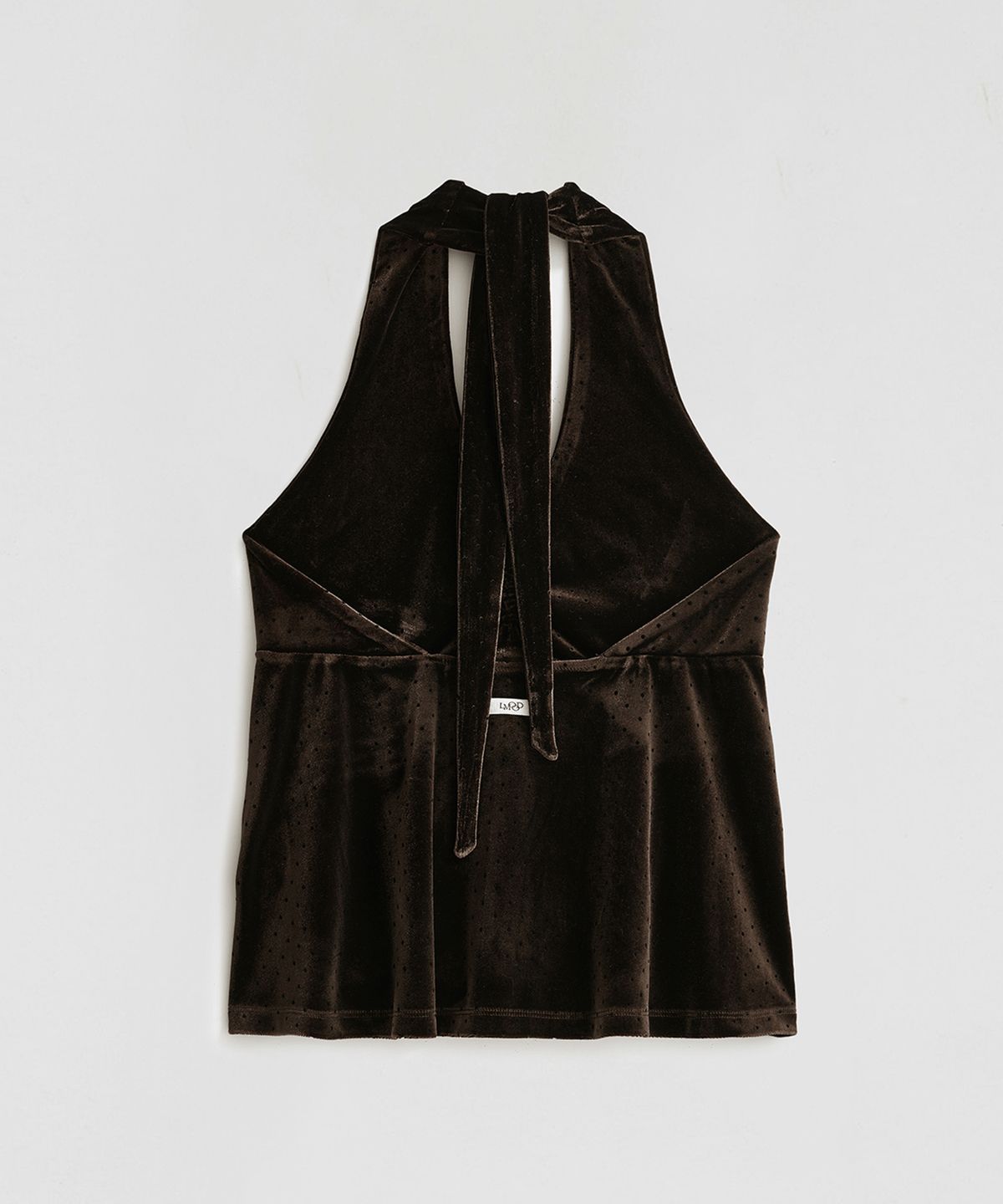 엘무드 우먼(LMOOD WOMEN) BUNNY Dot Velvet Halter Top Brown