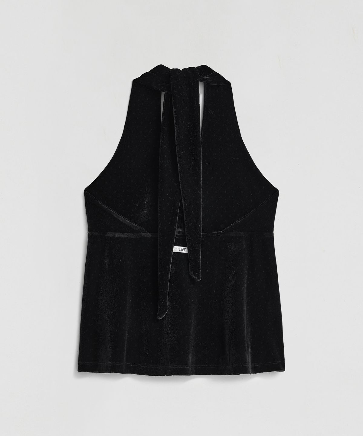 엘무드 우먼(LMOOD WOMEN) BUNNY Dot Velvet Halter Top Black