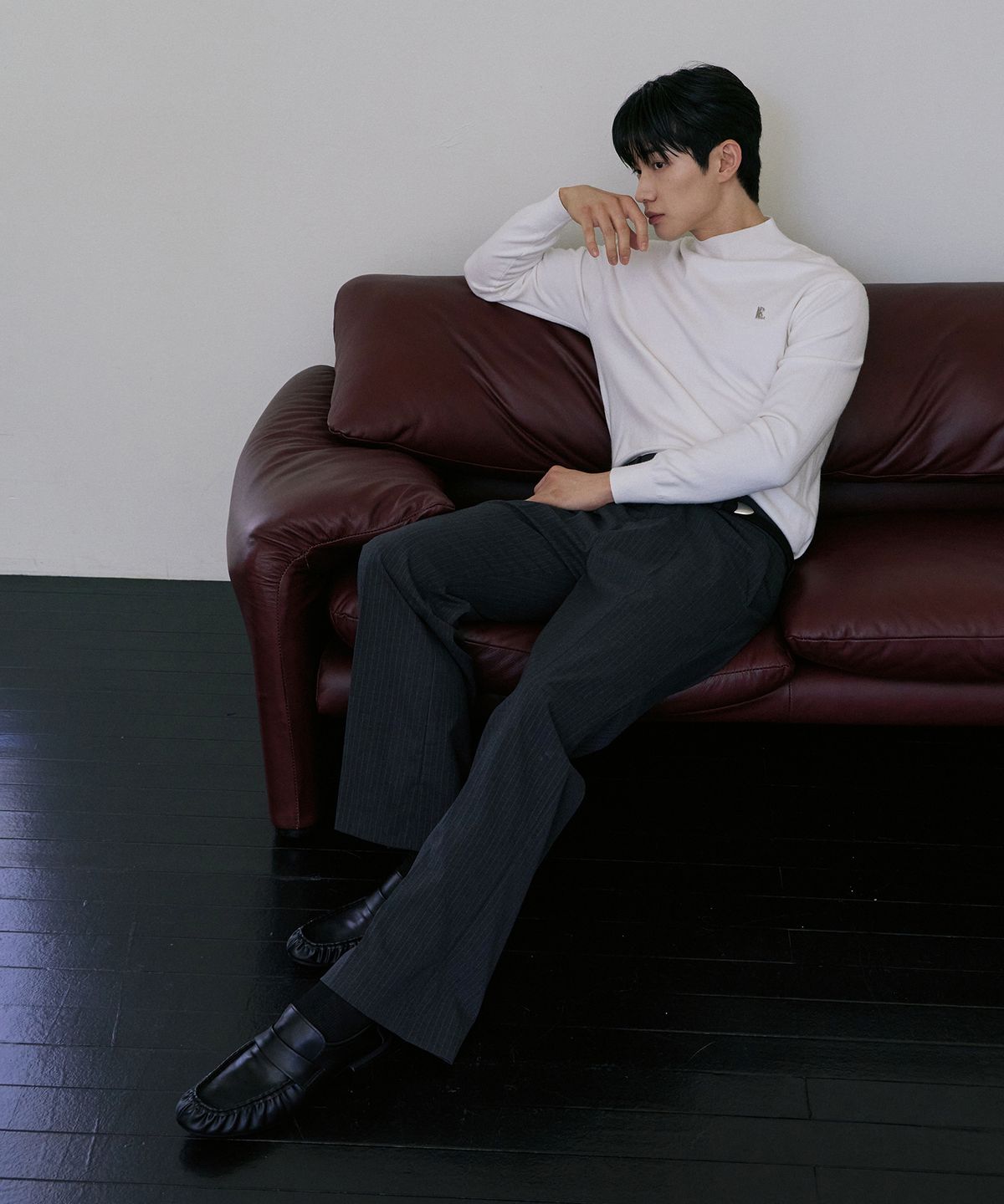 로랑서울(LAURANTSEOUL) Signature half pola knit(Ivory)