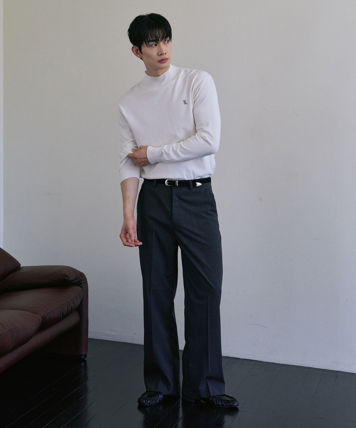 로랑서울(LAURANTSEOUL) Signature half pola knit(Ivory)