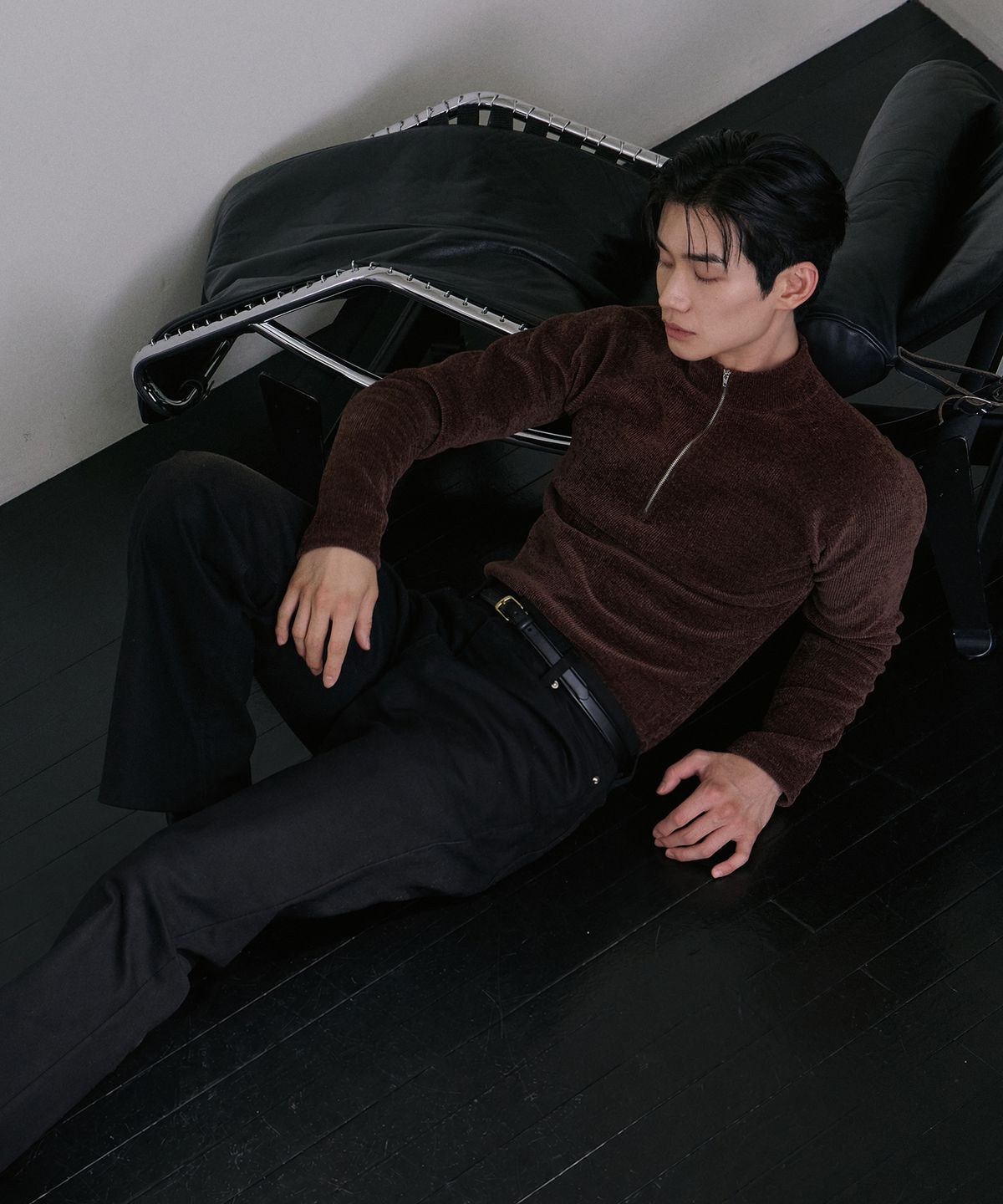 로랑서울(LAURANTSEOUL) Velour golgi half zip up(Brown)