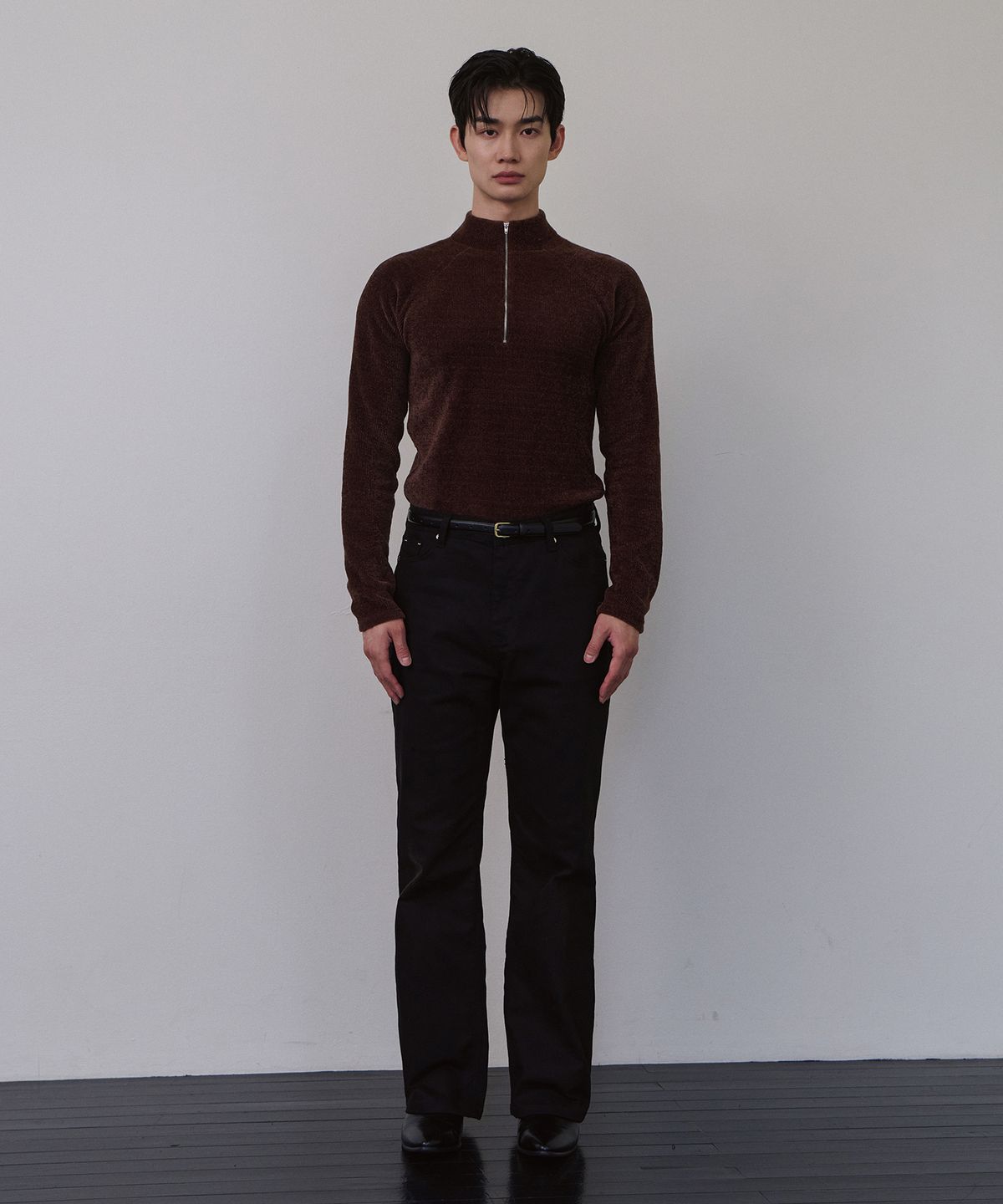 로랑서울(LAURANTSEOUL) Velour golgi half zip up(Brown)