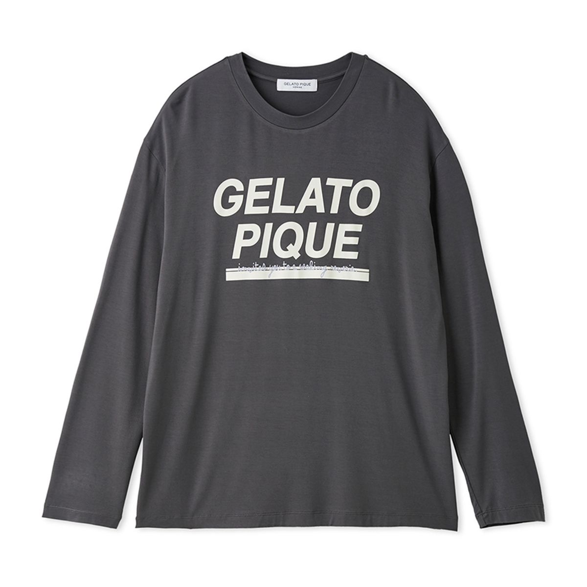 젤라또 피케(GELATO PIQUE) [HOMME] 쿨 레이온 로고 롱 슬리브 티셔츠 PMCT264955