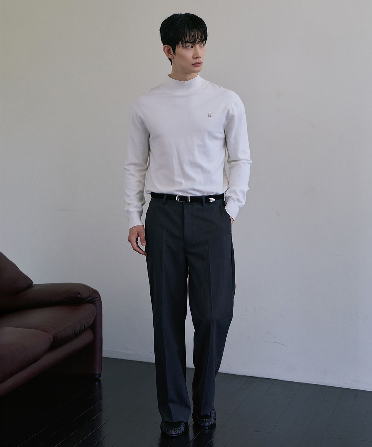 로랑서울(LAURANTSEOUL) Tailored flare slacks(Graystripe)