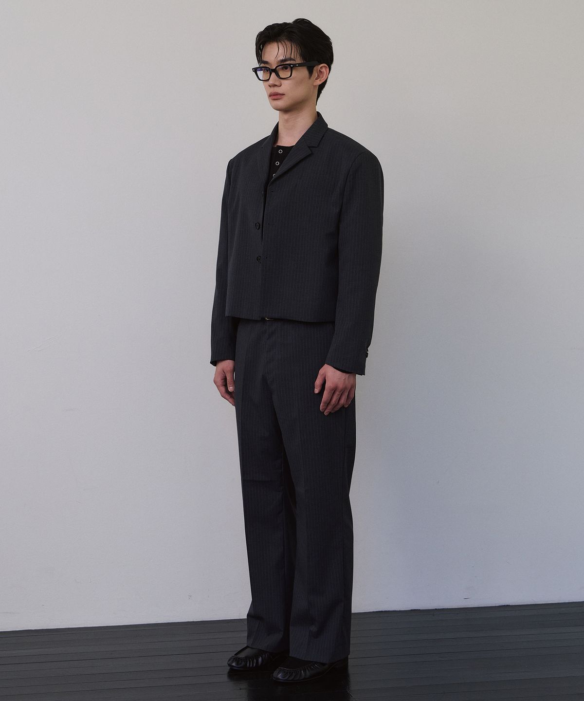 로랑서울(LAURANTSEOUL) Tailored flare slacks(Graystripe)