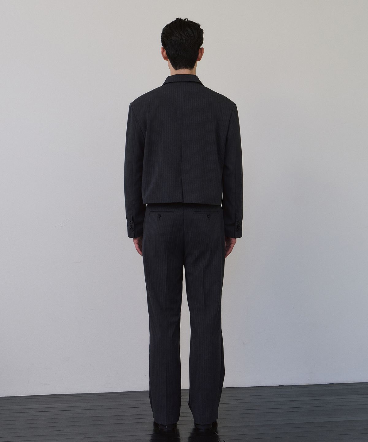 로랑서울(LAURANTSEOUL) Tailored crop blazer jacket(Graystripe)