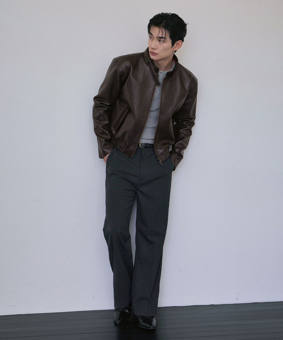 로랑서울(LAURANTSEOUL) Modern racer leather blouson(Brown)
