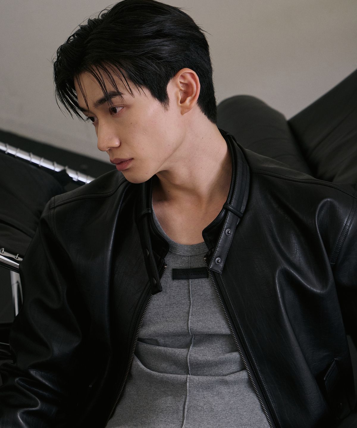 로랑서울(LAURANTSEOUL) Modern racer leather blouson(Black)