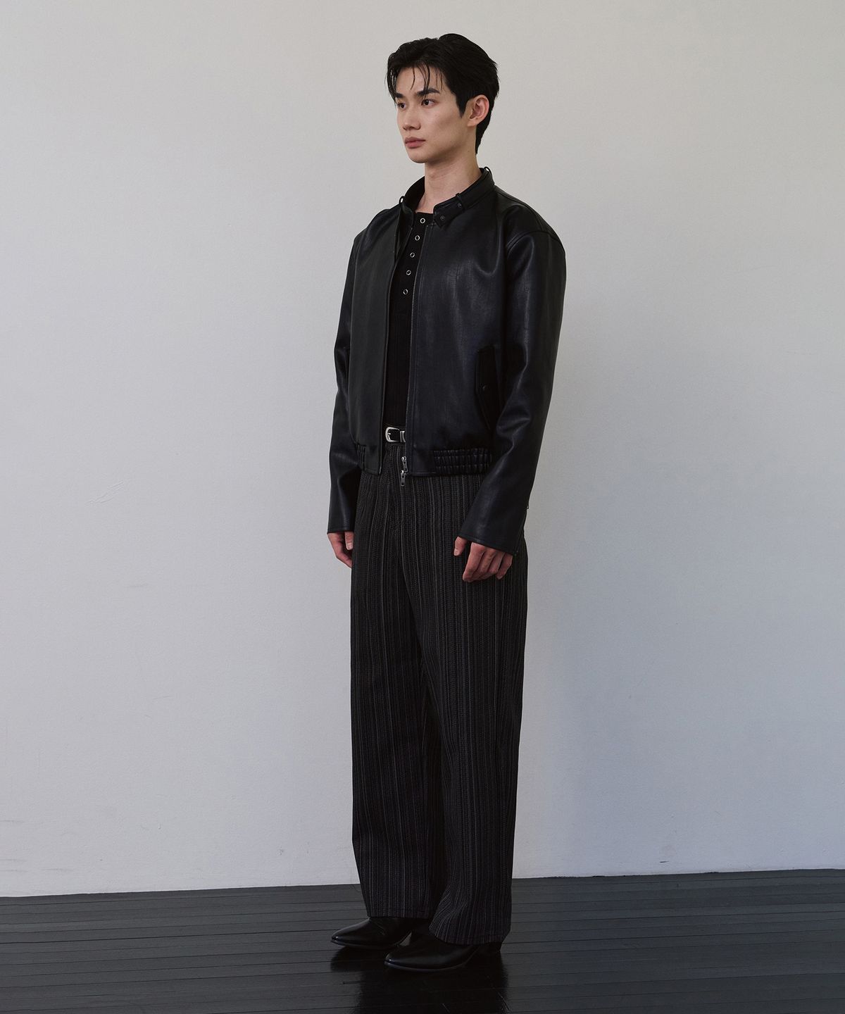 로랑서울(LAURANTSEOUL) Modern racer leather blouson(Black)