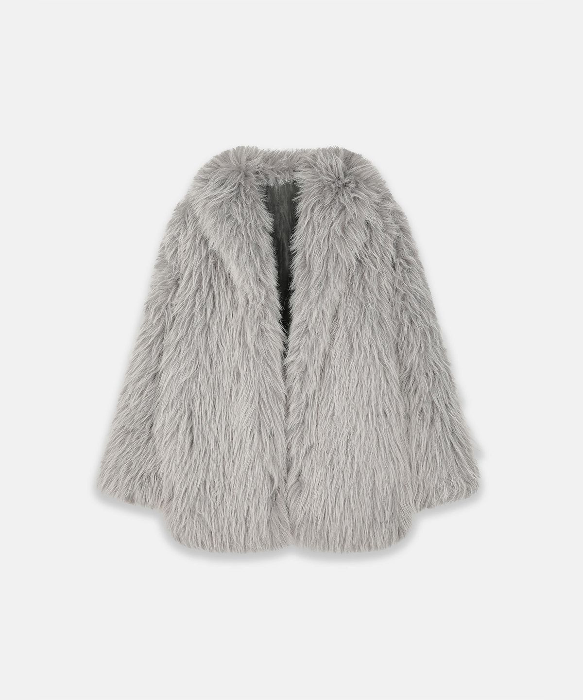 나체(NACHE) REVERSIBLE FAUX FUR LEATHER COAT STONE GRAY