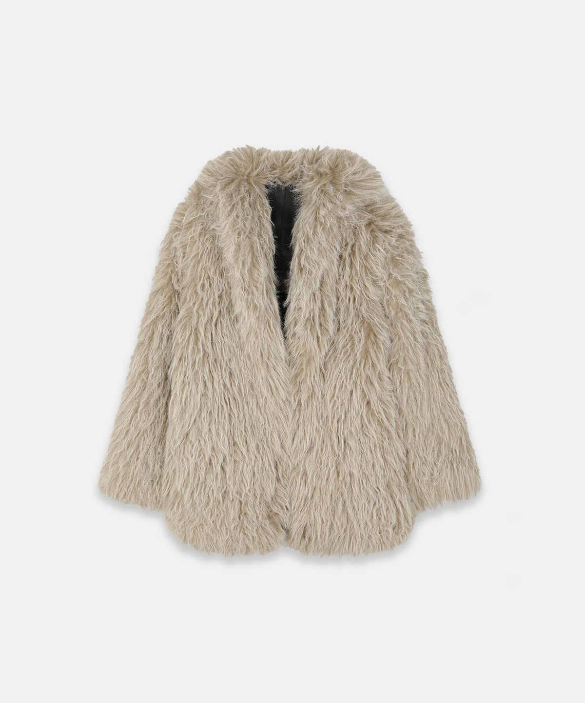 나체(NACHE) REVERSIBLE FAUX FUR LEATHER COAT BLACK