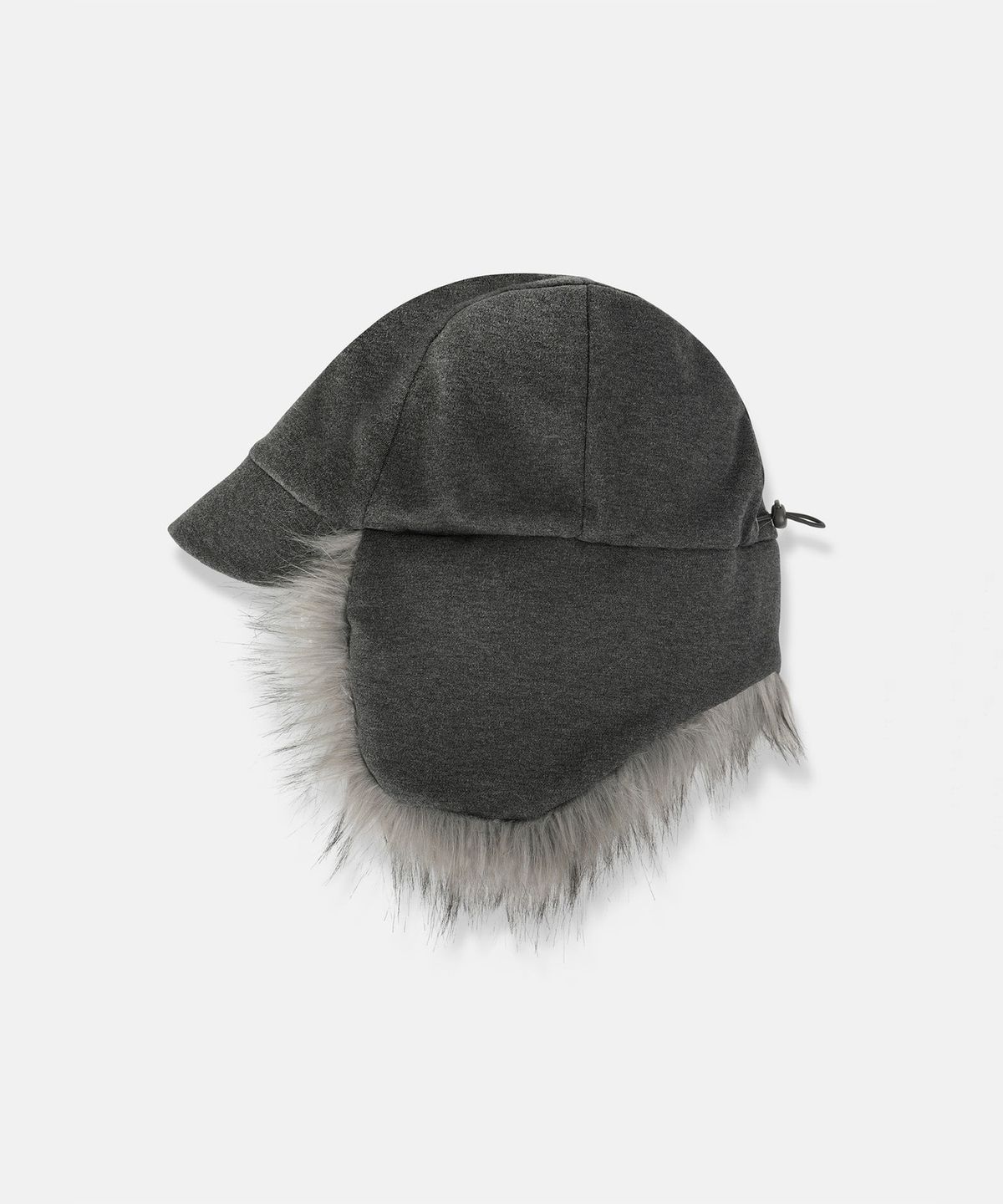 나체(NACHE) FAUX FUR EARFLAP CAP CHARCOAL