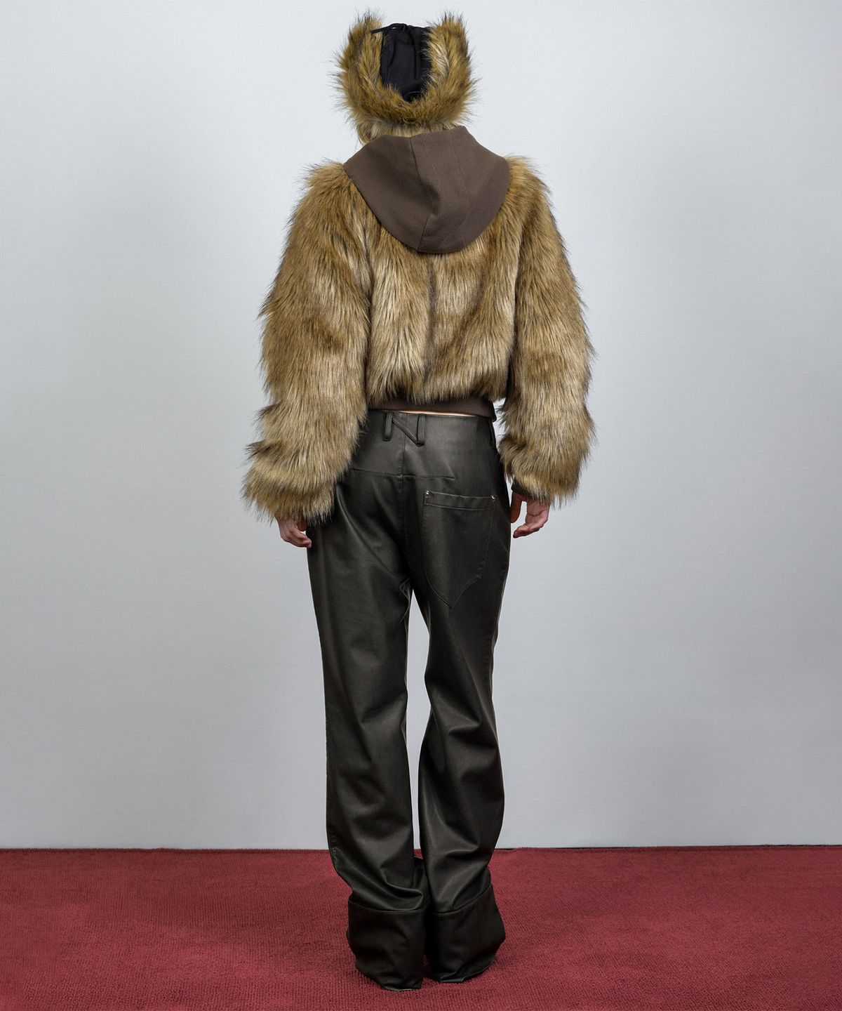 나체(NACHE) FAUX FUR EARFLAP CAP BLACK