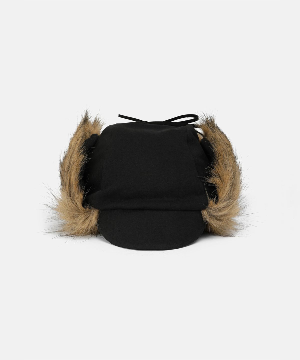 나체(NACHE) FAUX FUR EARFLAP CAP BLACK