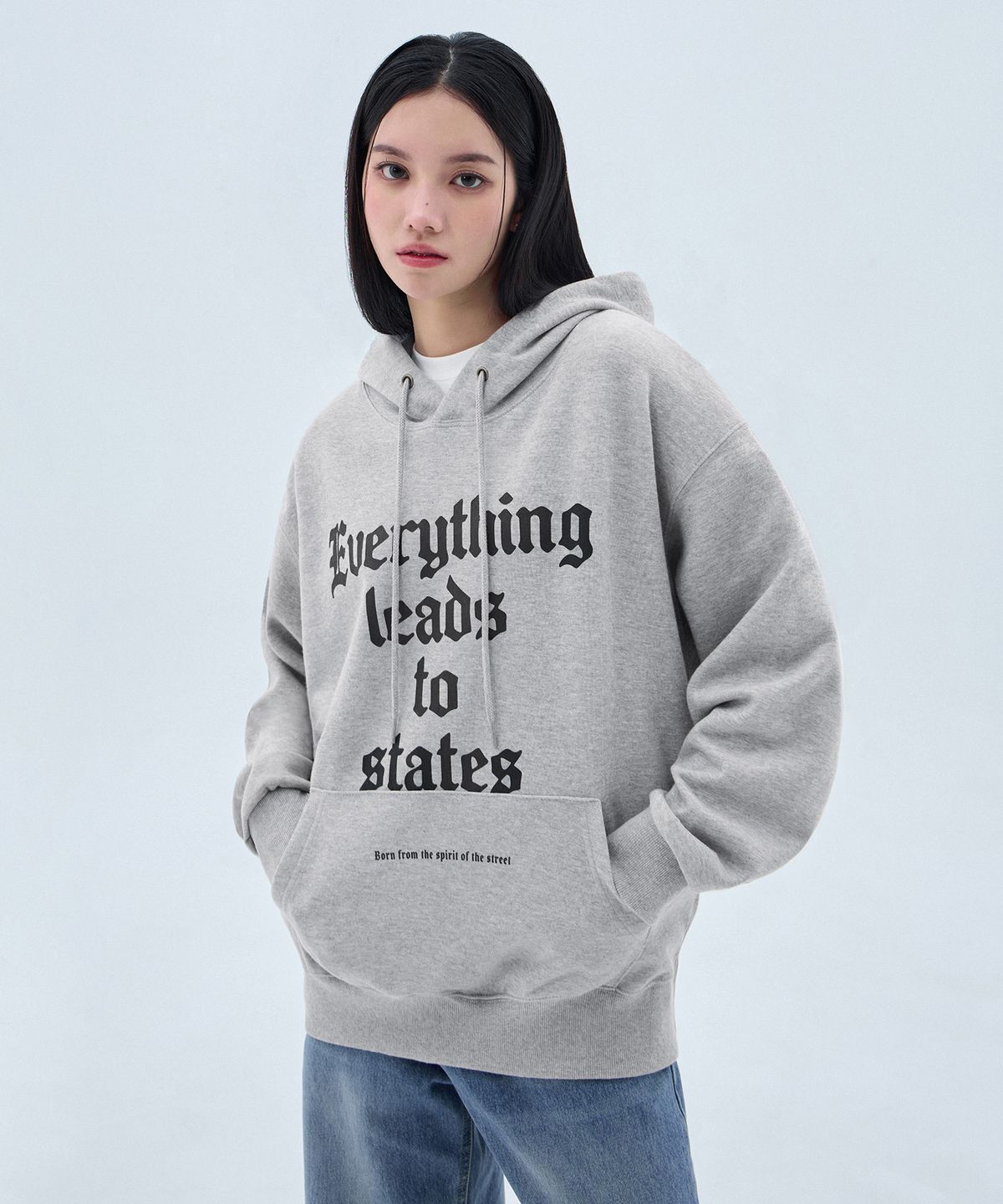 앨빈클로(ALVINCLO) 고딕 레터링 후드티 AVH712 (3COLOR)