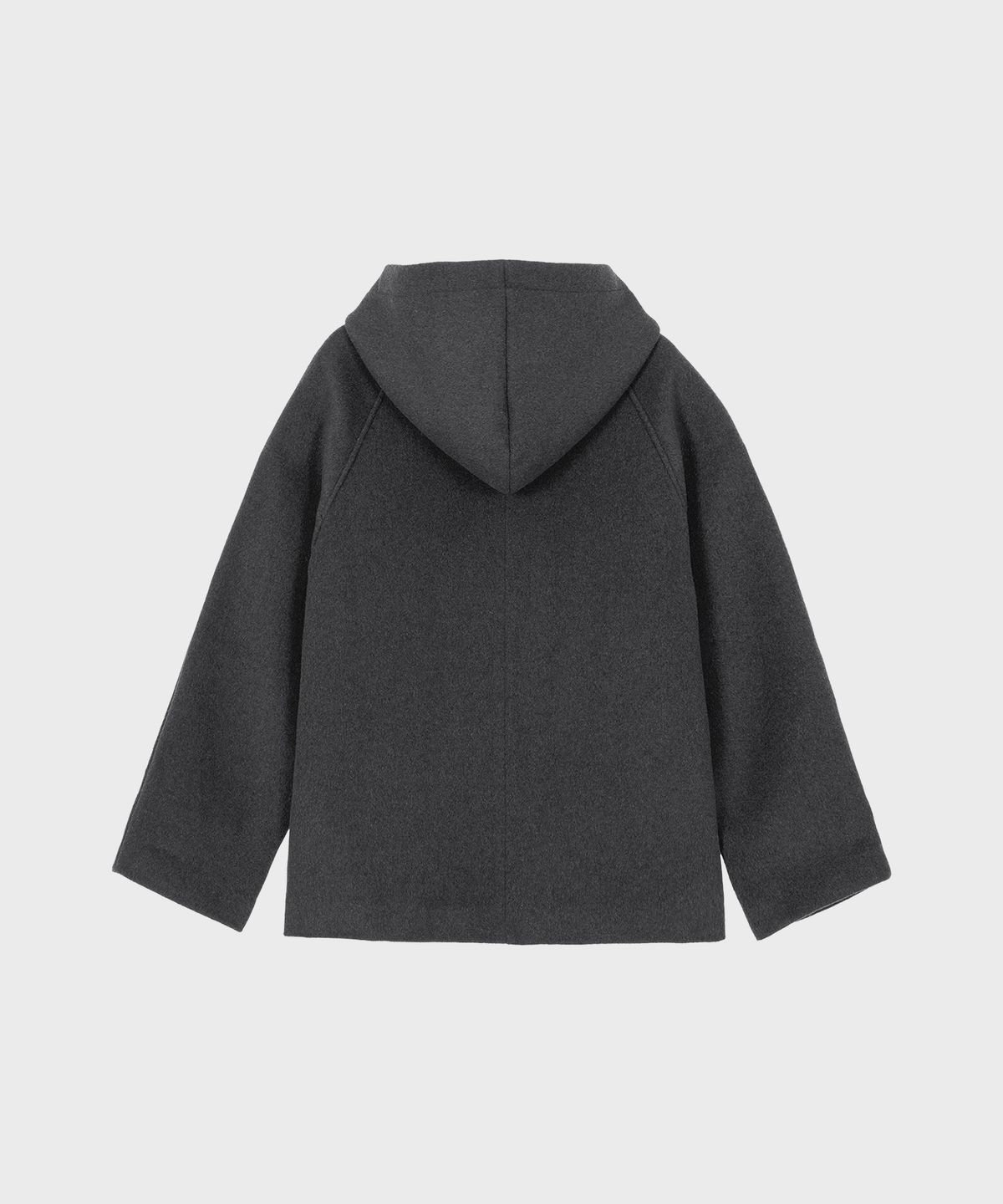 알키알카(ALKI ALKA) Hooded Half Coat (Charcoal)_ALKAS01534