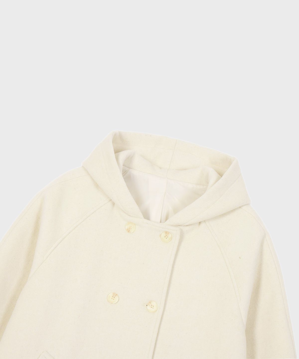 알키알카(ALKI ALKA) Hooded Half Coat (Ivory)_ALKAS01533