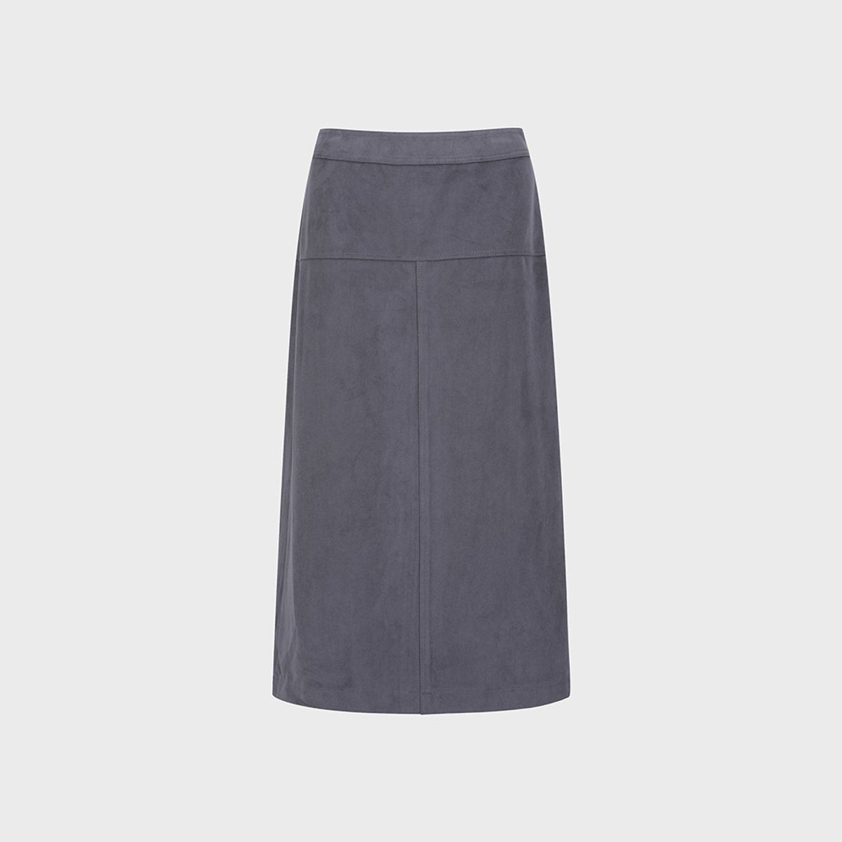 올젠(OLZEN) 여성 에코 스웨이드 A라인 스커트_ZLF4RS2301BL