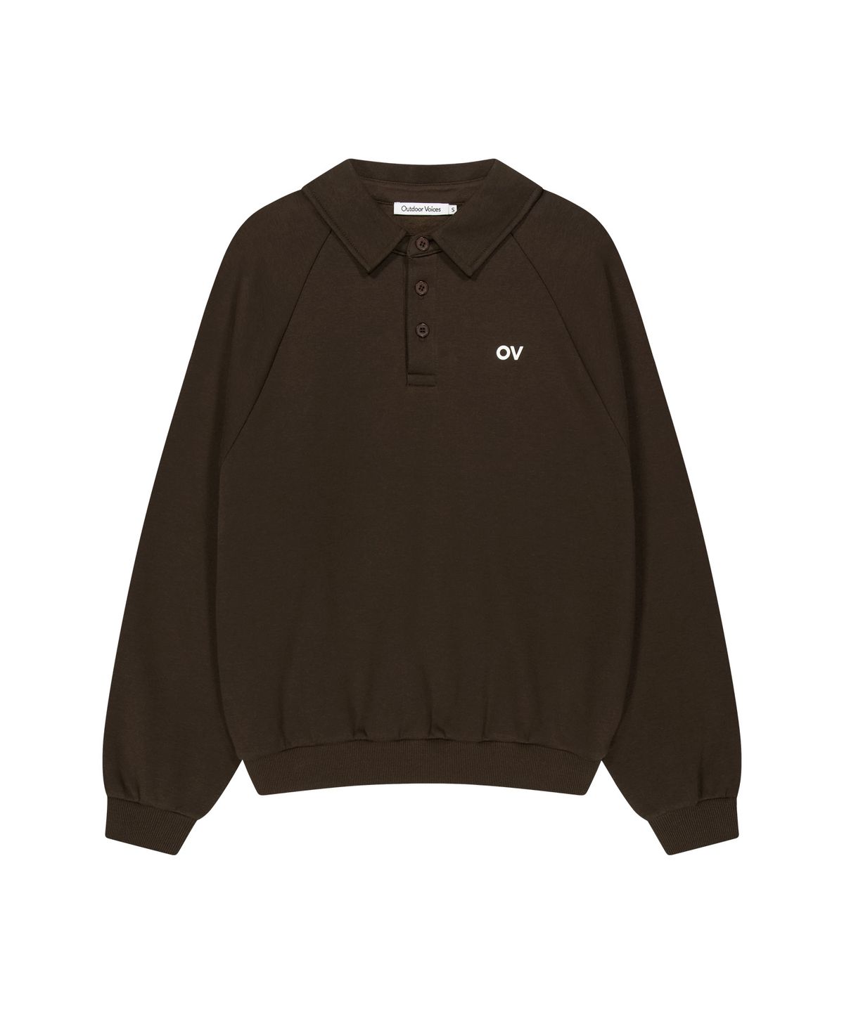 아웃도어 보이스(OUTDOOR VOICES) OV LOGO POLO SWEATSHIRT (BROWN)