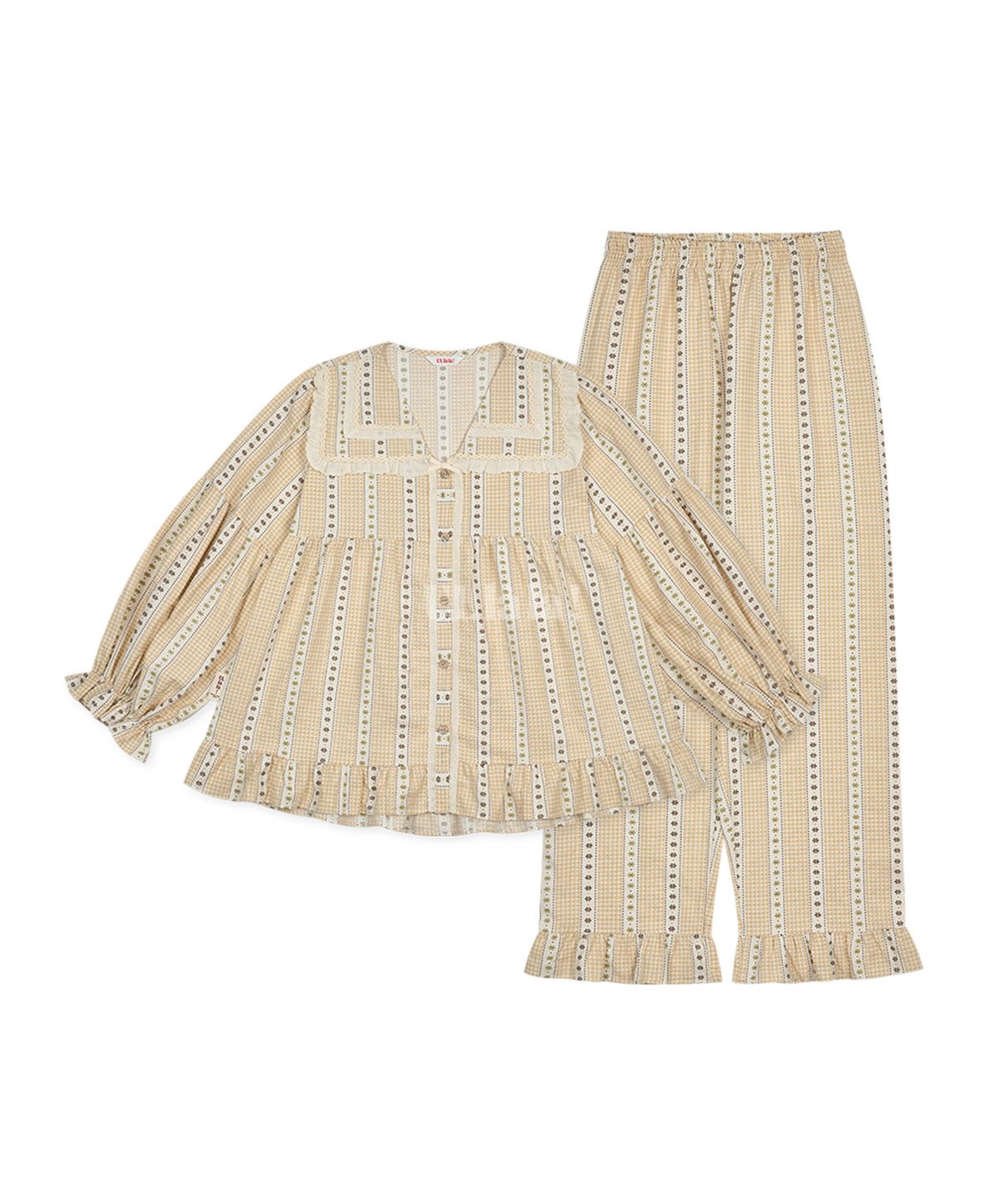 울랄라파자마(ULLALA PAJAMAS) 모디아 긴팔 투피스 베이지 (30수)